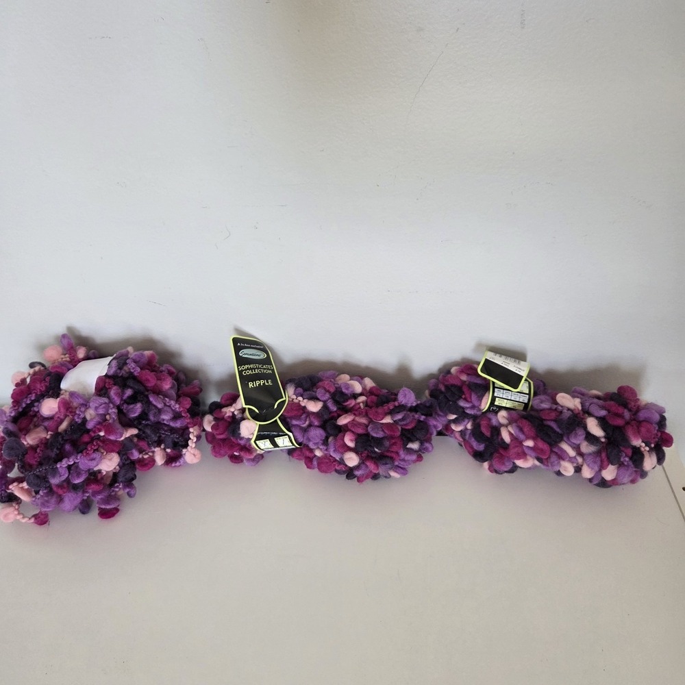Sensations Sophisticates Collection RIPPLE - 3 Hanks - Wool Mix - Pinks & Purple